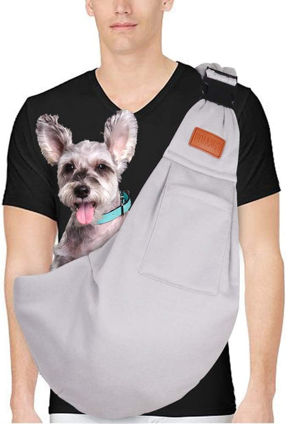 FDJASGY Small Dog Sling Cat Carrier Adjustable Strap Hands Free Reversible Pet Puppy Travel Bag Backpack for Outdoor Travel