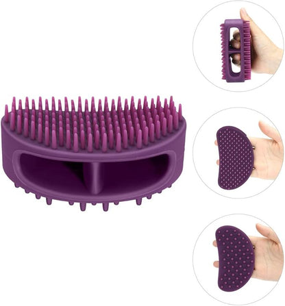 Dog Brush & Cat Brush, Soft Silicone Dog & Cat Grooming Brush, Pet Bath & Massage Brush for Cats and Dogs with Short or Long Hair, Cat Slicker Shedding Hair Brush Purple