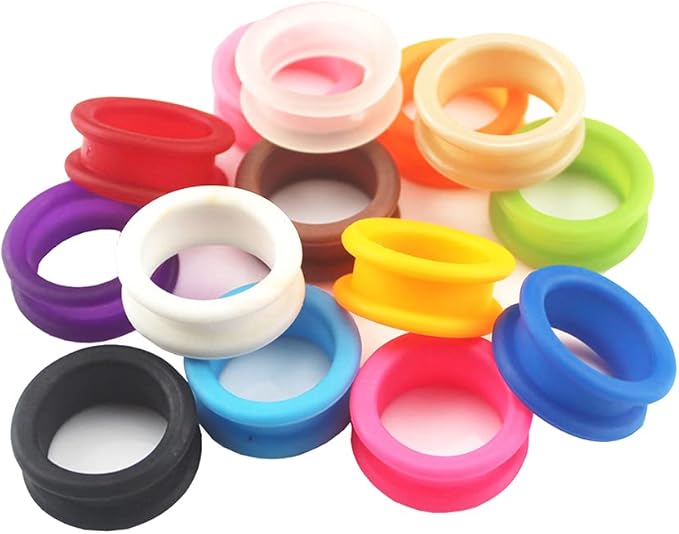 12 Pcs Barber Hairdressing Scissors Pet Scissors Finger Rings Grips Inserts Grooming Shear Thumb Insert for Pet Shears