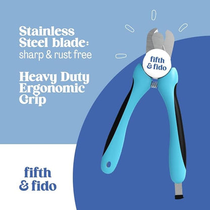 Fifth & Fido Dog Nail Clippers for Large Dogs - Sharp Nail Clipper with Quick Sensor - Trimmer for Thick Nails - Dog Nail Trimmer for Large Breed Dogs