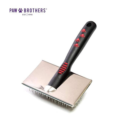 Ryan's Pet Supplies Paw Brothers Flat Slicker Brush for Dogs, Dog Brush for Short Haired Dogs, Professional Grade, Coated Tips, Gentle on Skin, Maximum Coverage, Medium, 3.5 in x 1.625 in