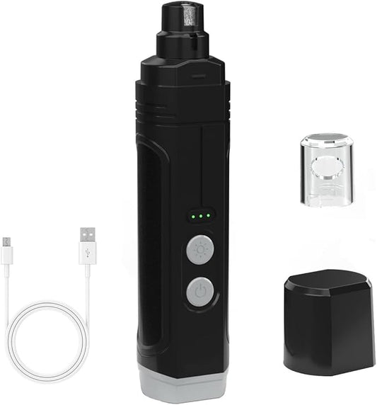 NUMINA Dog Nail Grinder with 2 LED Light 3-Speed Professional Electric Rechargeable Pet Nail Trimmer Quiet Painless Paws Grooming & Smoothing for Small Medium Large Dogs & Cats (Black)