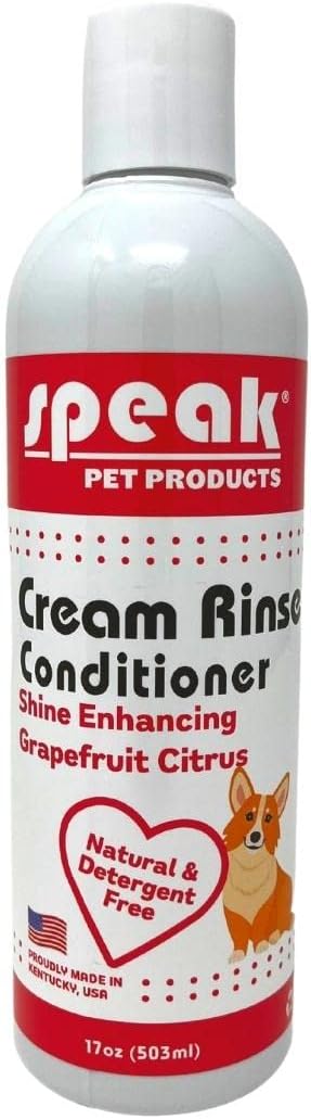 Dog Natural Cream Rinse Conditioner, Shine Enhancing Grapefruit Citrus, 17oz