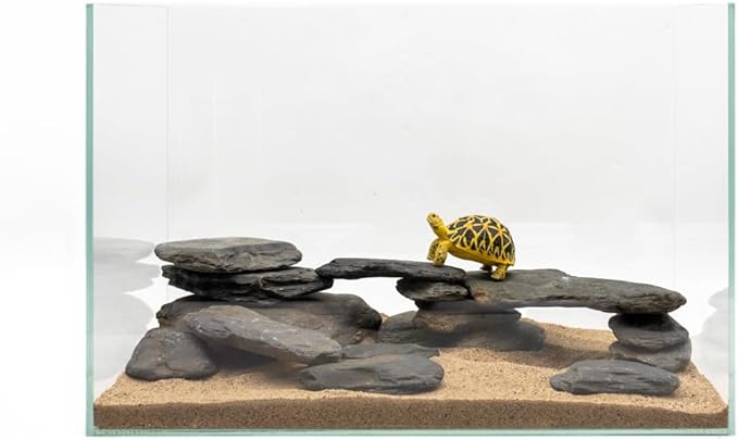 Aquarium Stone Stream Turtle Platform Natural Slate 3-11 inches Fish Rock for Aquarium Decoration Turtle Tanks and Amphibian & Reptile Terrariums(40lb)