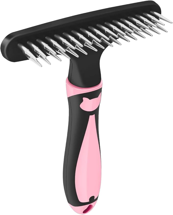 Pet Hair Remover, Dog Cat Hair Remover, Multipurpose - Fuzz & Hairball Reducer, Carpet Groomer, Suitable for Rugs & Carpets (Pink)