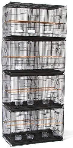 Lot of Breeding Flight Bird Cage for Aviaries Canaries Budgies Finches Lovebird Parakeet (30"x18"x18" Black with Divider)