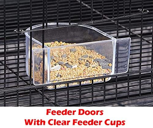 Lot of Breeding Flight Bird Cage for Aviaries Canaries Budgies Finches Lovebird Parakeet (30"x18"x18" Black)