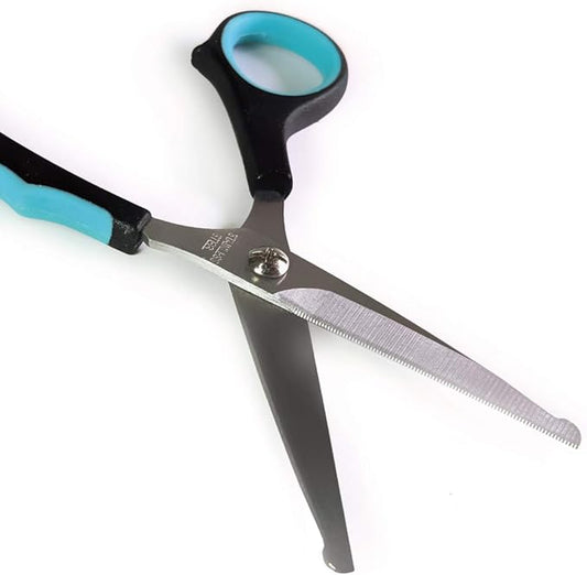 6 Inch Grooming Straight Scissors with Safety Round Tip and Wave Style Handle for Baby Hair Cutting Shears