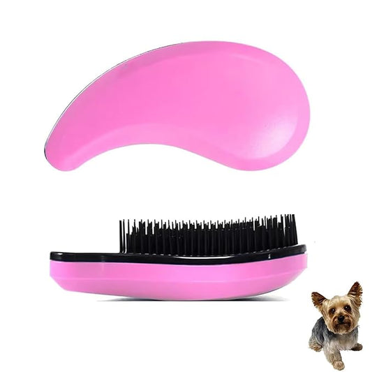 Puppy Brush for Small Dogs - Soft Dog Brush - Perfect Yorkie, Shih Tzu, Maltipoo & Maltese Grooming - Gentle Hair Remover for Easy Pet Grooming at Home (Pink)