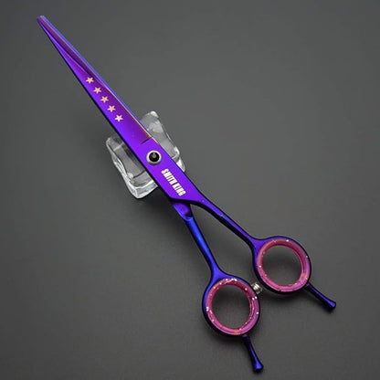 7.0 inches Professional Dog Grooming Scissors Set Straight & thinning & Curved & chunkers & comb 5pcs in 1 Set for left-handed & right handed