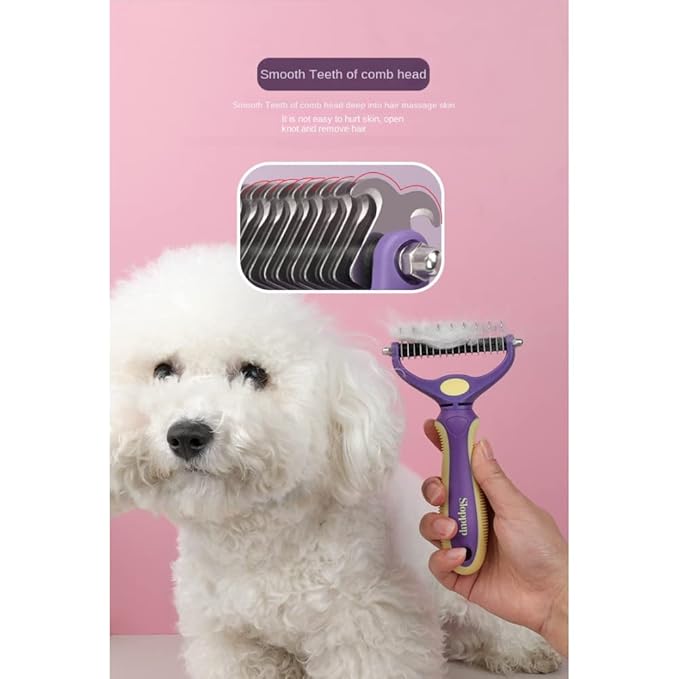 Professional Pet Comb Brush Dog and Cat Comb Double sided to remove tangles and loose hair Suitable for small, medium, and large cats and dogs