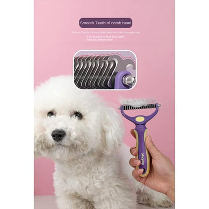 Professional Pet Comb Brush Dog and Cat Comb Double sided to remove tangles and loose hair Suitable for small, medium, and large cats and dogs