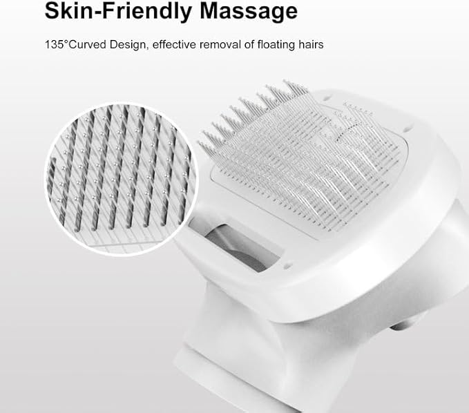 3-in-1 Pet Grooming Tool - Hair Dryer with Slicker Brush & Steam Spray, Self-Cleaning Deshedding Brush with USB Rechargeable for Dogs/Cats, Ideal for Home & Travel