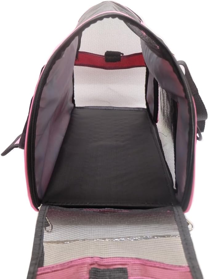 Cat Carrier,Soft-Sided Pet Travel Carrier for Cats,Dogs Puppy Comfort Portable Foldable Pet Bag Airline Approved (LightPink)