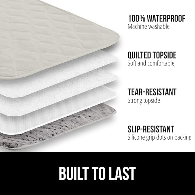 Gorilla Grip 100% Waterproof Dog Blanket 82x82, Pet Friendly Throw Essential for Large Pets, Dogs, Cats, Tear and Slip Resistant Leakproof Couch Cushion Bed Protector Cover for Indoor Furniture, Taupe