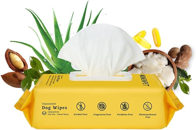 3-in-1 Pet Wipes for Dogs & Cats, Cleaning, Hydrating, Grooming Wipes for Paws, Body, Eyes, Ears and Butt, Unscented, 400 Count