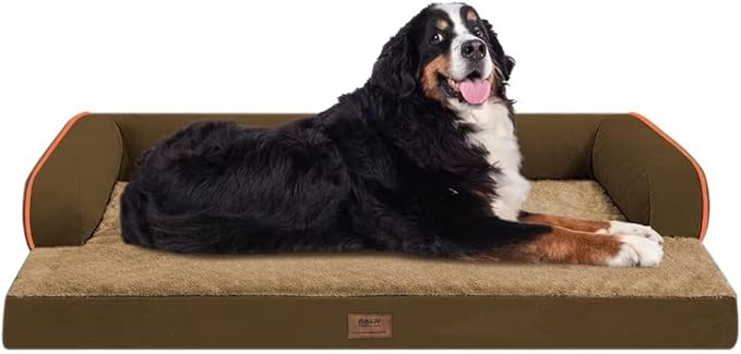 Orthopedic Large Dog Bed Washable: Brown Large Size Dog Beds with Removable Washable Cover, XXXL Large Orthopedic Dog Beds for Big Pet Dogs