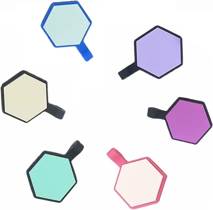 6 Pack Original Silent Hexagon Shape Silicone Pet Tag,Modifiable ID Dog Tags,with Double Blank Sides to Engrave,6 Lovely Colors in One Set