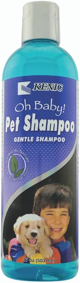 Kenic Oh Baby Puppy and Dog Shampoo, Gentle Formula with Light Baby Powder Scent, Soap and Paraben Free, Tear-Free and Moisturizing, Made in USA for Sensitive Skin and Frequent Use