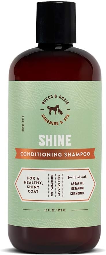 Rocco & Roxie Supply Co. Dog Shampoo and Conditioner - Soothe Oatmeal Shampoo for Itch Relief, Calm Hypoallergenic Shampoo for Sensitive Skin, and Shine Argan Oil Pet Wash - Puppy Bathing Supplies