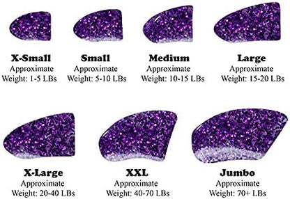 40-Pack Soft Nail Caps for Dogs Claws Purple Holographic Glitter XXL