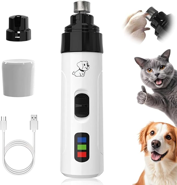 Heusom Silent Groom Pro Nail Grinder, 2025 New Heusom Dog Nail Trimmer, Rechargeable USB Charging Pet Nail Grinder, Pet Paws Grooming Smoothing Tool (1 Set)