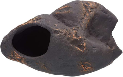 Plecoceramics Cichlid Stone Decoration - Aquarium cave for Cichlids, Betta, Small Fish - Fish Tank Hideway Decor - Betta Toys Hideout Stones House (Magma Stone Small)