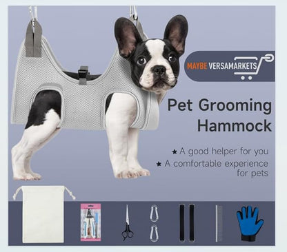 Dog Grooming Hammock, Dog Grooming Harness, Dog Nail Trimming Restraint, Dog Grooming Tools, Dog Nail Clippers for Small Dogs,Grooming Hammock for Small Dogs, Pet Grooming Hammock