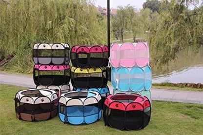 4PPW  Portable Foldable pet playpen - pet Playground - Portable cat playpen- Outdoor pet playpen - pop up Dog cage - Puppy Tent - pet Fence - pet Pen - pet Tent. (Brown XL)