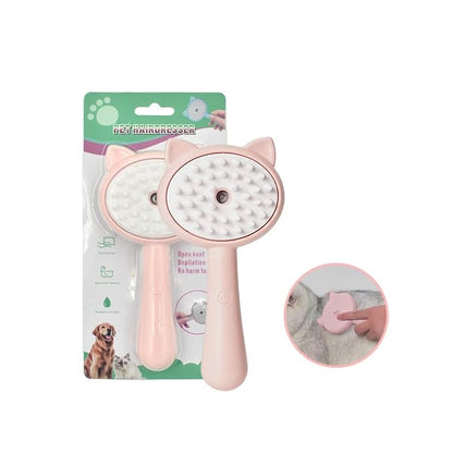 Cat Steamy Brush Dog brushes for Shedding Grooming, Lightweight Skin Friendly Pet Brush Hair Removal Comb Brushes for Long or Medium Haired Cats(Pink)