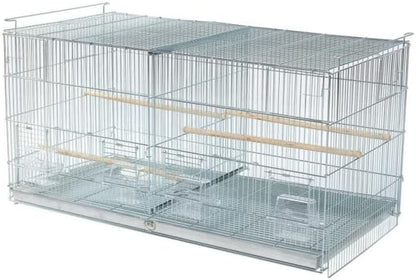 LOT of NO Rust Galvanized Zinc Plated Stackable Breeder Bird Flight Cage with Removable Center Divider and Breeding Nest Doors