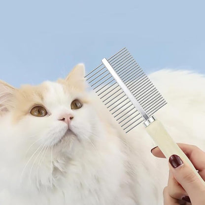 4 PACK Dog Cat Pet Comb Stainless Steel Cat Double-Sided Grooming Brush Professional Dog Grooming Comb Pet Hair Brush Cat Flea Comb for Long Short Hair Fur Brush Tool