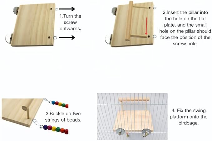Bird Perches Platform Swing Parakeet Toys for Budgies Cockatiels Lovebird and Other Bird Toys Cage Accessories
