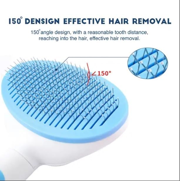Cat brush, brush for long haired cats and dogs. Pet Self Cleaning Brush Hair Remover Grooming Comb Dog Cat Massage Brush. (BLUE)