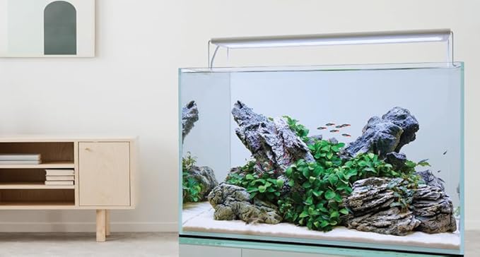 CURRENT USA 18-24" Inch White Full Spectrum Freshwater LED Aquarium Plant Light 10 15 20 25 Gallon | Satellite Plus RGB+ for Aquariums | Wireless 24 Hour Timer Remote Fish Tank Planted Lighting (4320)