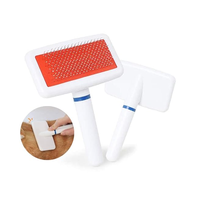 Cat Brush,Pet Hair Comb,Cat Combs for Indoor Cats,Small Pet Brush,Cat Comb for Long Haired Cats,Reduces Shedding Removes Loose Tangled Hair Knots for All Fur Types,Clean Loose Fur & Dirt