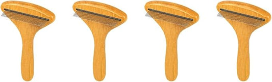 Beaupretty 4pcs pet comb undercoat rake for cat shedding comb with handle dog brush dog grooming rake dog hair remover Puppy Grooming Comb Stainless steel bridegroom Accessories Metal