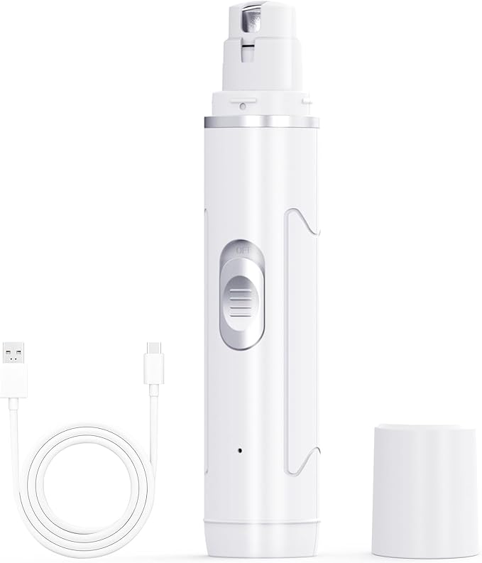 Dog Nail Grinder Quiet - Professional 2-Speed Electric Pet Nail Trimmer with Guard, Rechargeable & Painless Claw Grinder for Small Medium Large Dogs & Cats, Low Noise & Vibration