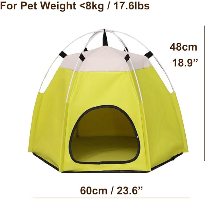 Cute Cat Teepee Cave, Cat Tent Foldable Indoor Outdoor with Thick Mat,Puppy Bed Tent,Bunny Pet Tent Teepee,Portable Dog House Teepee Tent, Cat Bed,Dog Bed Tent,Puppy Bunny,Pet Tent Teepee (C, L)
