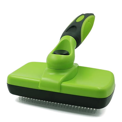 YINGFAN Self Cleaning Slicker Dog Brush for Shedding, Pet Friendly Dog Brushes for Grooming, Deshedding Dog Brush for Long Haired and Short Haired Dogs (Green)