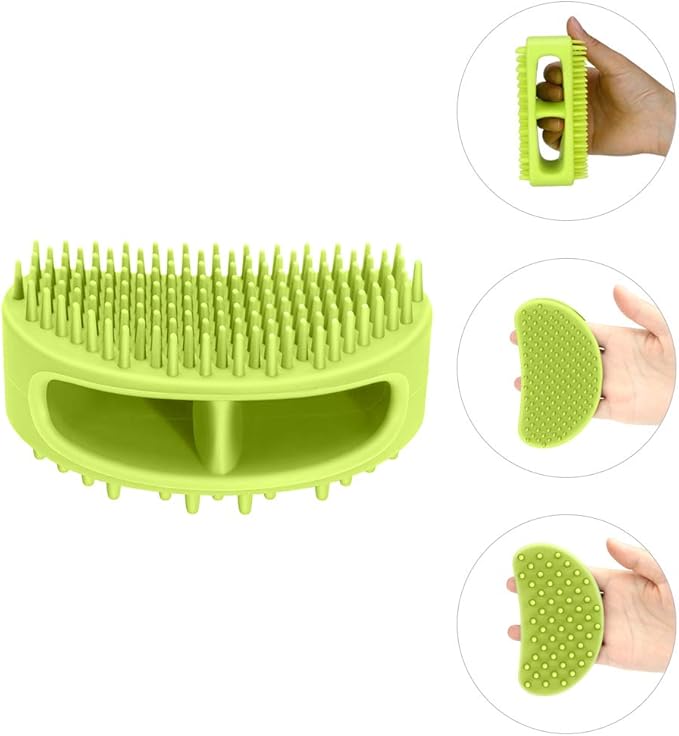 Dog Brush & Cat Brush, Soft Silicone Dog & Cat Grooming Brush, Pet Bath & Massage Brush for Cats and Dogs with Short or Long Hair, Cat Slicker Shedding Hair Brush Limegreen