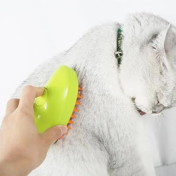 3 in 1 Steamy Pet Brush for Dogs Cats Shedding,Pet Spray Hair Removal Comb, Misting Misty Cat Bath Brush Steaming for Grooming (Green)