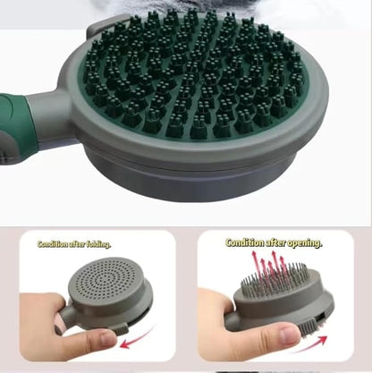 Pet Brush with MASSAGE FUNCTION, Dog Brush, Cat Brush,Retractable Double-Sided Pet Brush, Remove Brushed Pet Hair with One Click, Dog Grooming Kit