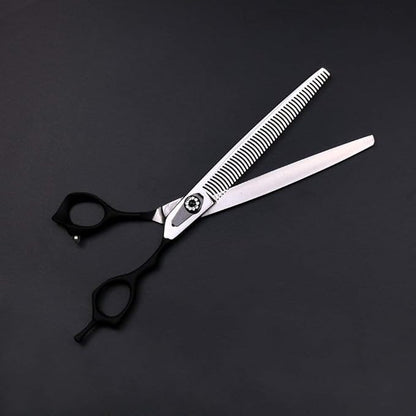 8.0 Inch Black Cutting& Chunker Pet Grooming 440C Stainless Steel Scissors with Comb Dog Hair Cutting and Thinning Shears Kit With Comb Dog Grooming For Pet Groomer 5pcs