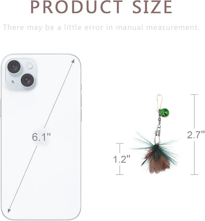 SONGWAY Mini Cat Wand Toy Replacement - 10 Pieces Insect Worm Cat Toys Attachments, Cat Feather Toy Refills