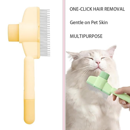 2PCS Pet Hair Removal Comb Flea Comb,Multifunctional Pet Brush with Release Button,Self-Cleaning Pet Comb for Dogs and Cats, Comfort and safety