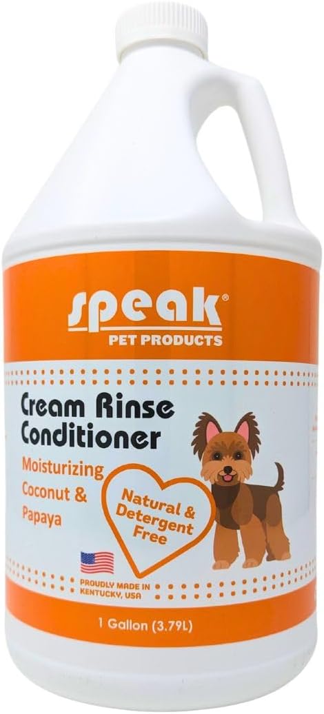 Dog Natural Cream Rinse Conditioner, Coconut Papaya Moisturizing, 1 Gallon