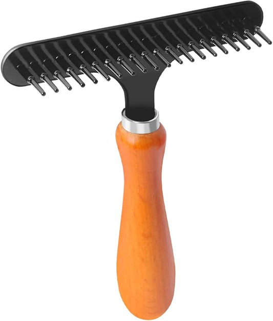 1 Pack Carpet Rake Portable, Pet Hair Remover, Portable Dog Cat Hair Remover Lint for Hairball, Single Row Pins Shedding and Undercoat Rake Comb for Dogs and Cats Safe Grooming & Deshedding Brush