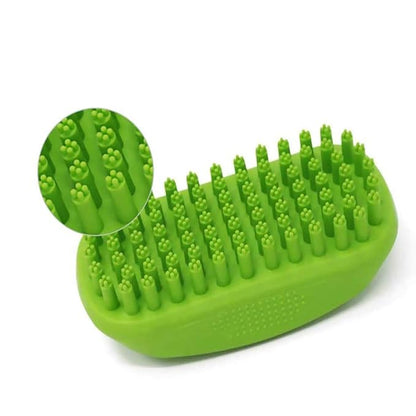 Dog Bath Brush for Grooming Deshedding Washing Massaging Scrubber Dogs & Cat Brush, Short/Long Hair Rubber Dog Brush Cleaning Grooming Pet Brush Green (No Handle)