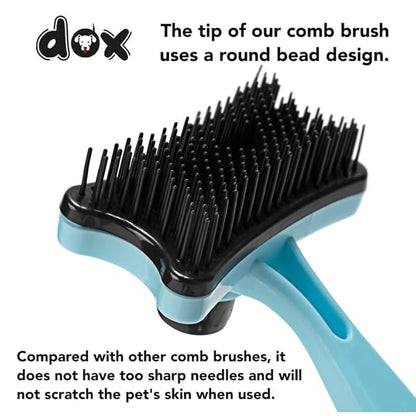 Dog and Cat Brush - Self Cleaning Pet Brush - Pet Hair Brush Accessories - Dog Deshedding Brush for Grooming Dogs, Cats, Rabbits - Shedding Tool for Pets with Short & Long Hair